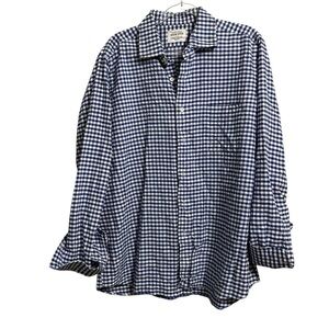 TAYLOR STITCH Sz Lg NAVY MINI GINGHAM